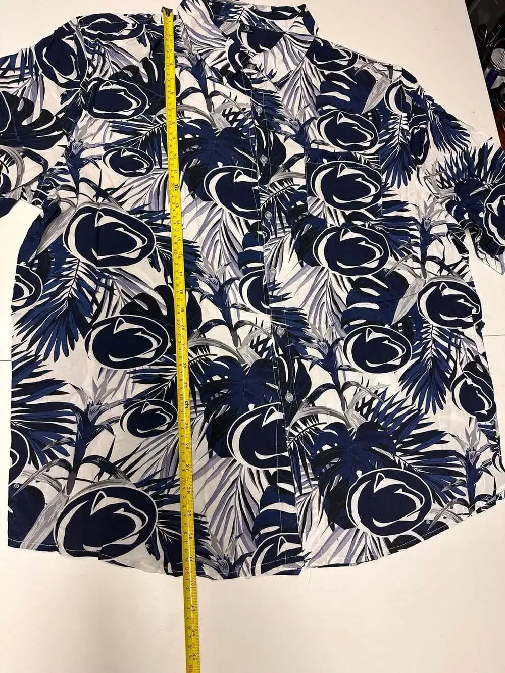 Penn State Nittany Lions Hawaiian Shirt Size 2XL Navy White Tropical